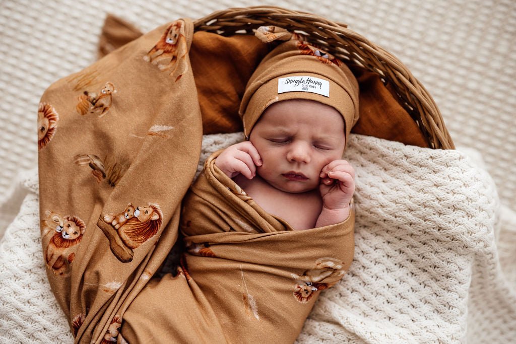Sage Baby Jersey Wrap & Beanie Set