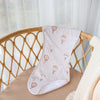 Soft Up & Away organic cotton burp cloth featuring a hot air balloon print, made from absorbent organic cotton to protect clothing during feeding and keep babies comfortable.