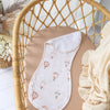 Soft Up & Away organic cotton burp cloth featuring a hot air balloon print, made from absorbent organic cotton to protect clothing during feeding and keep babies comfortable.