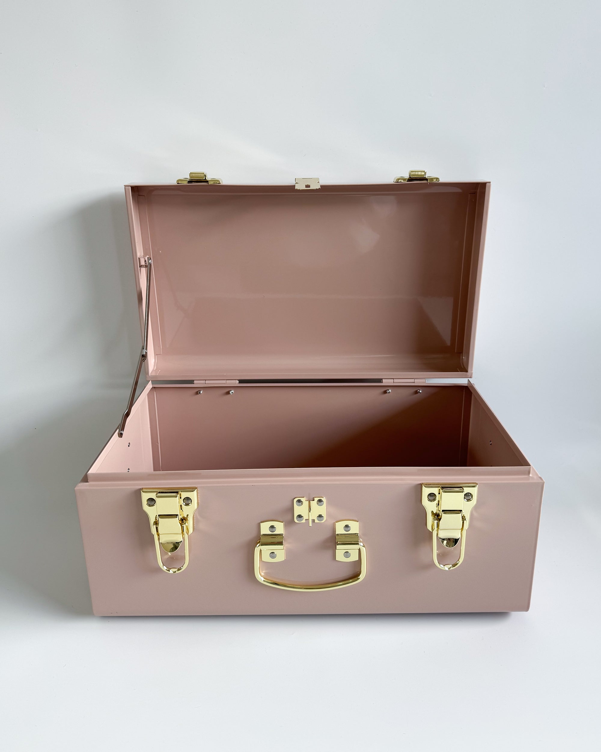 Personalised small size metal storage keepsake trunk box by BabyBoo Prints