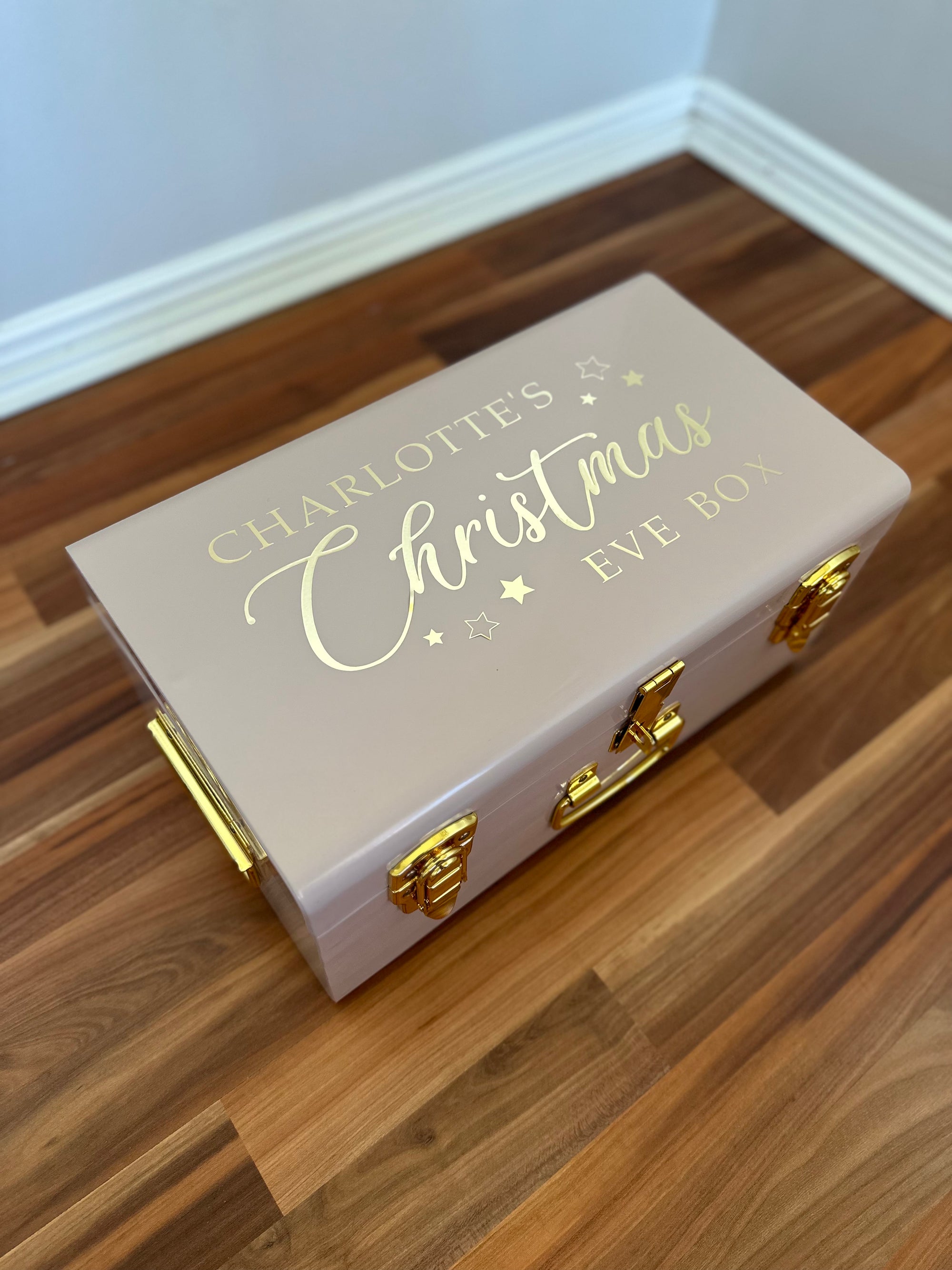 Personalised small size metal storage keepsake trunk box by BabyBoo Prints