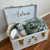 Custom gift trunk small size for newborn, filled with baby essentials and personalised items - Babyboo prints