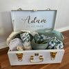 Personalised small size metal storage keepsake trunk box by BabyBoo Prints