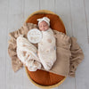 Soft Up & Away organic muslin wrap featuring a charming hot air balloon print, made from breathable organic cotton for swaddling, pram outings, feeding and everyday baby comfort.