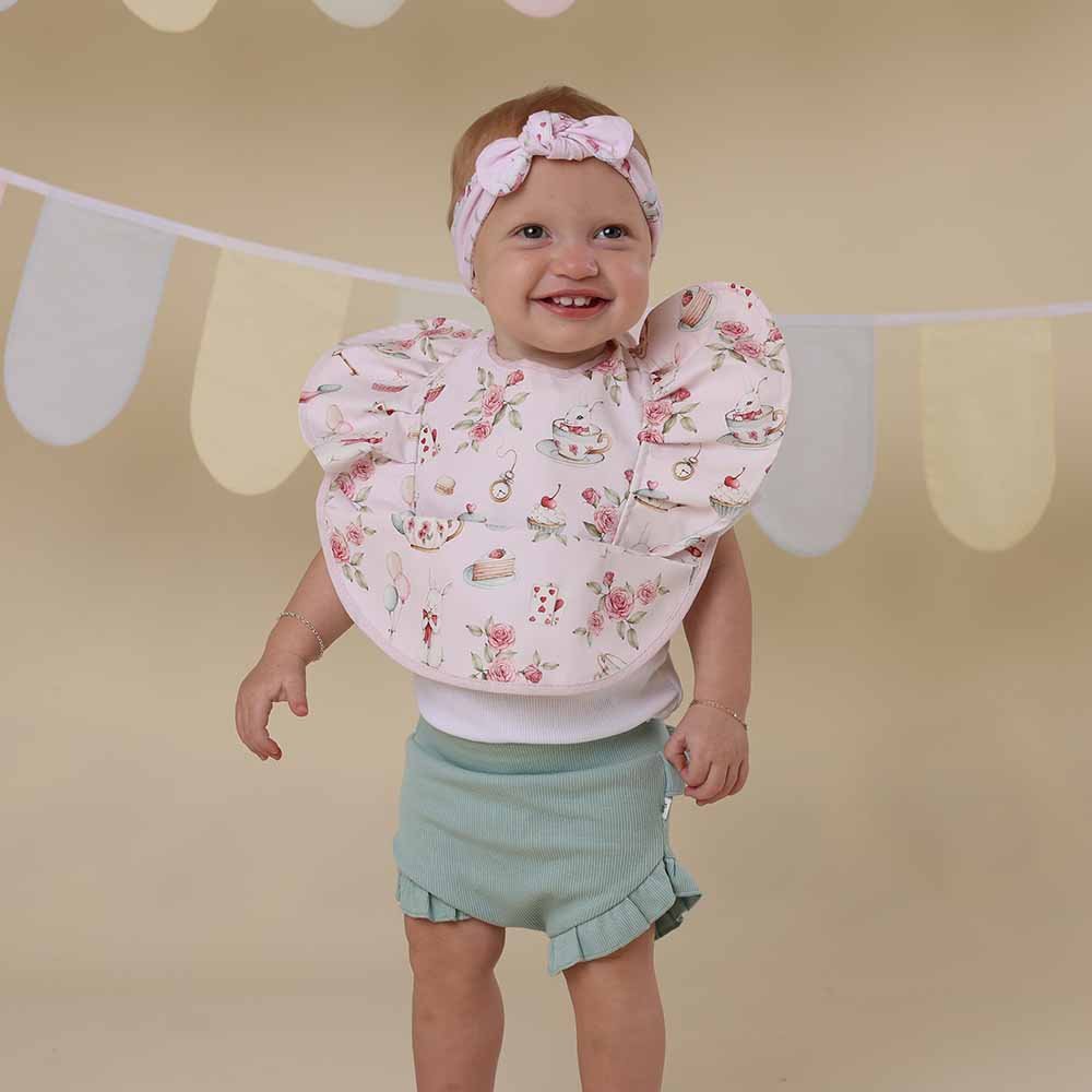 Alice’s Tea Party Frill Snuggle Bib - BabyBoo Prints