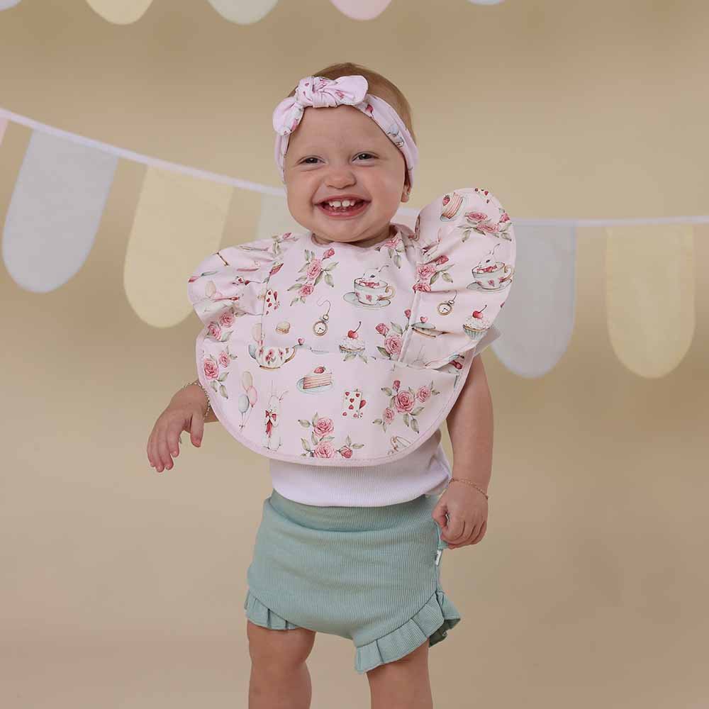Alice’s Tea Party Frill Snuggle Bib - BabyBoo Prints