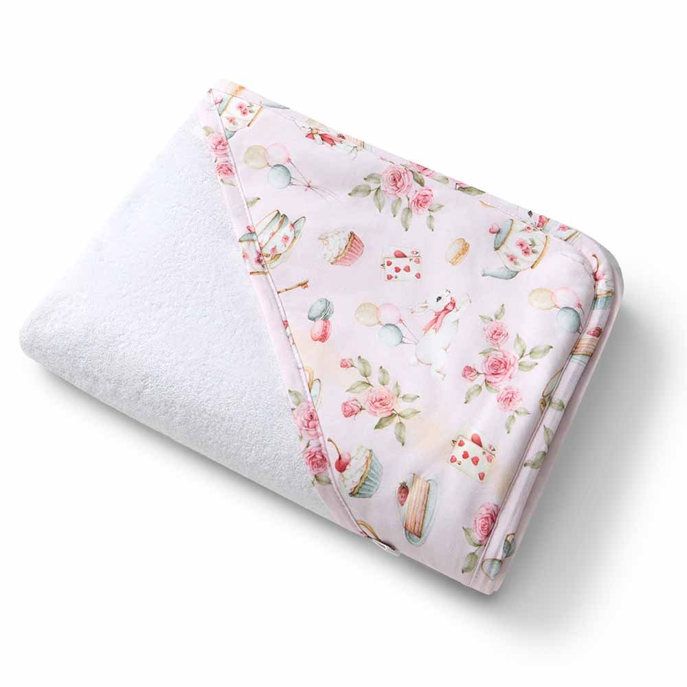 Alice’s Tea Party Organic Hooded Baby Towel - BabyBoo Prints