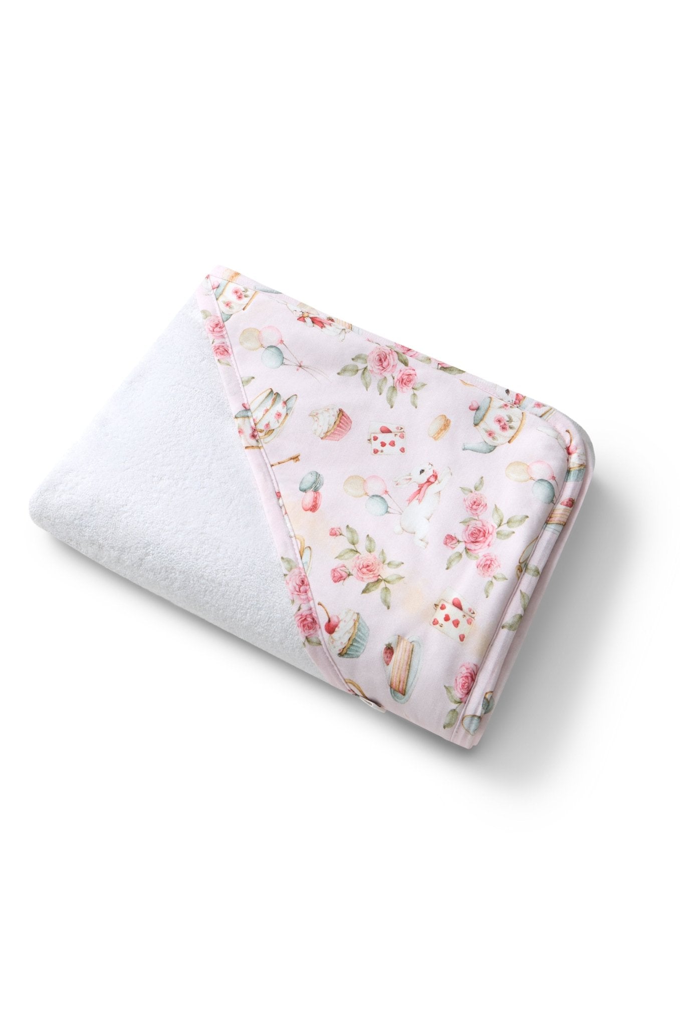 Alice’s Tea Party Organic Hooded Baby Towel - BabyBoo Prints