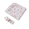 Alice’s Tea Party Organic Jersey Wrap & Topknot Set - BabyBoo Prints