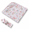 Alice’s Tea Party Organic Jersey Wrap & Topknot Set - BabyBoo Prints
