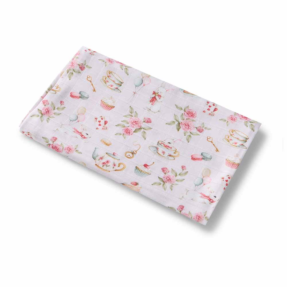Alice’s Tea Party Organic Muslin Wrap - BabyBoo Prints