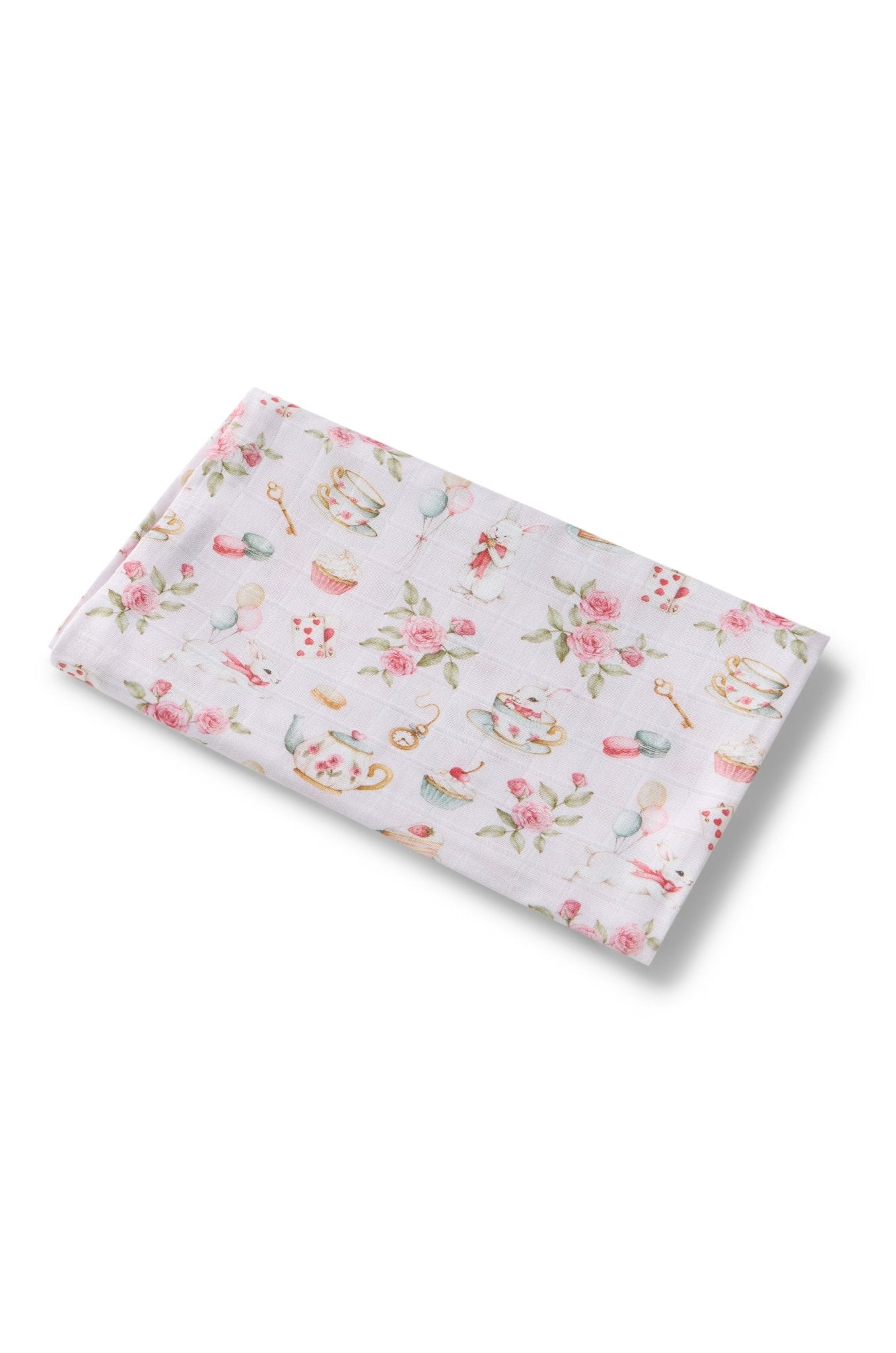 Alice’s Tea Party Organic Muslin Wrap - BabyBoo Prints