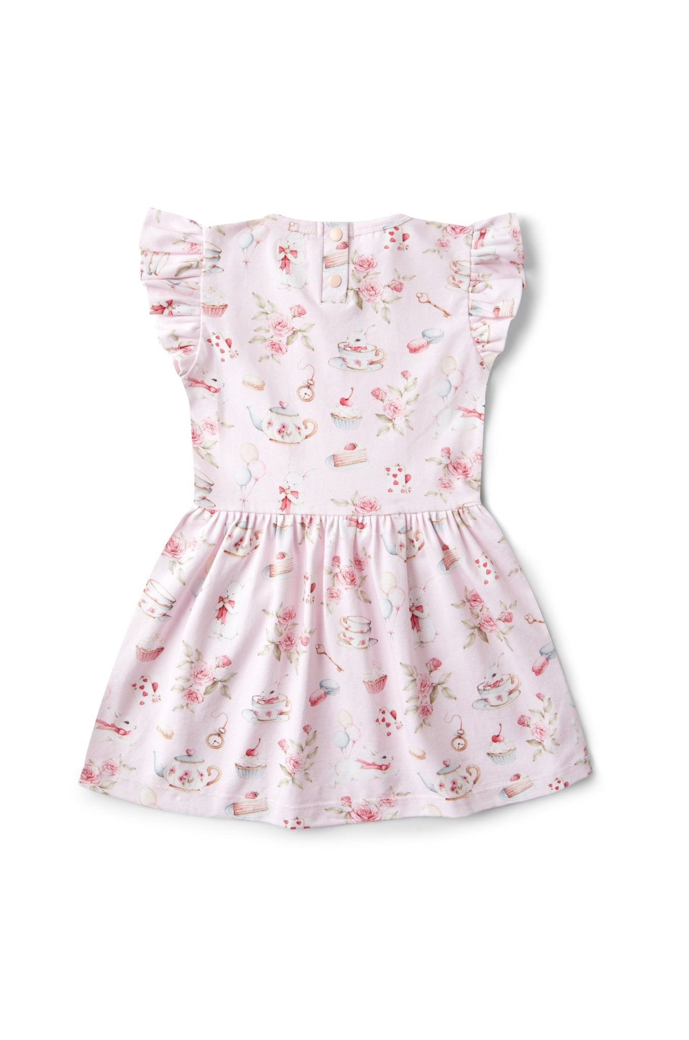 Alice’s Tea Party Short Sleeve Organic Dress - BabyBoo Prints