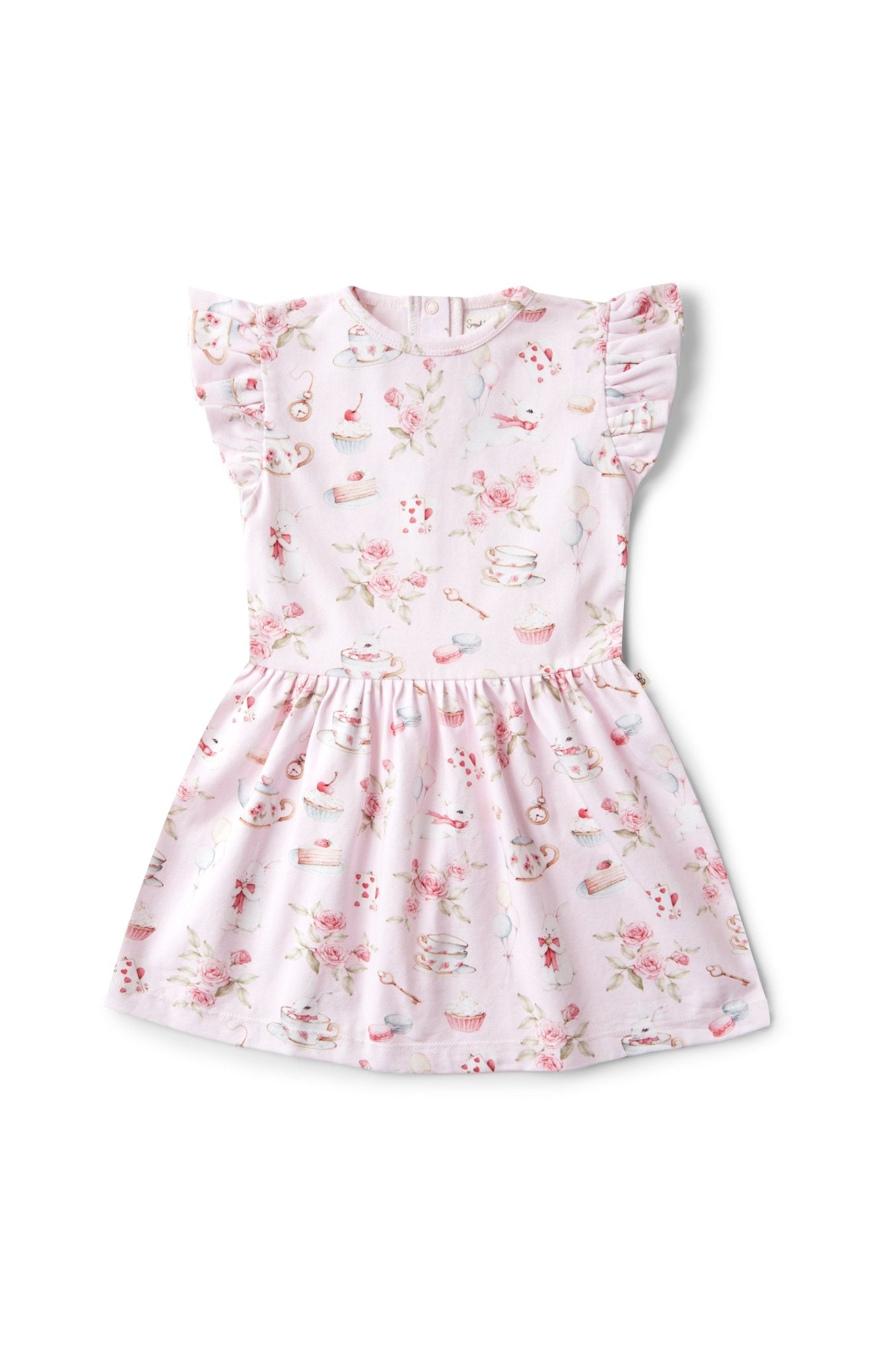 Alice’s Tea Party Short Sleeve Organic Dress - BabyBoo Prints