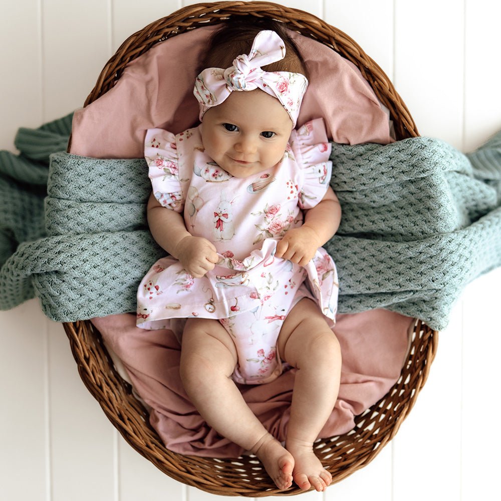 Alice’s Tea Party Short Sleeve Organic Dress - BabyBoo Prints