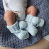 Baby Blue Organic Cotton Knit Booties - BabyBoo Prints