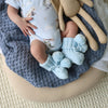 Baby Blue Organic Cotton Knit Booties - BabyBoo Prints