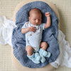 Baby Blue Organic Cotton Knit Booties - BabyBoo Prints