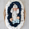 Baby Blue Organic Cotton Knit Booties - BabyBoo Prints