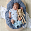 Baby Blue Organic Cotton Knit Booties - BabyBoo Prints