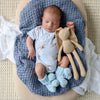 Baby Blue Organic Cotton Knit Booties - BabyBoo Prints