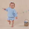 Baby Blue Oversized Cotton Knit Jumper - BabyBoo Prints