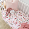 Birds & Blooms Organic Fitted Cot Sheet - BabyBoo Prints