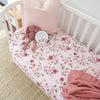 Birds & Blooms Organic Fitted Cot Sheet - BabyBoo Prints