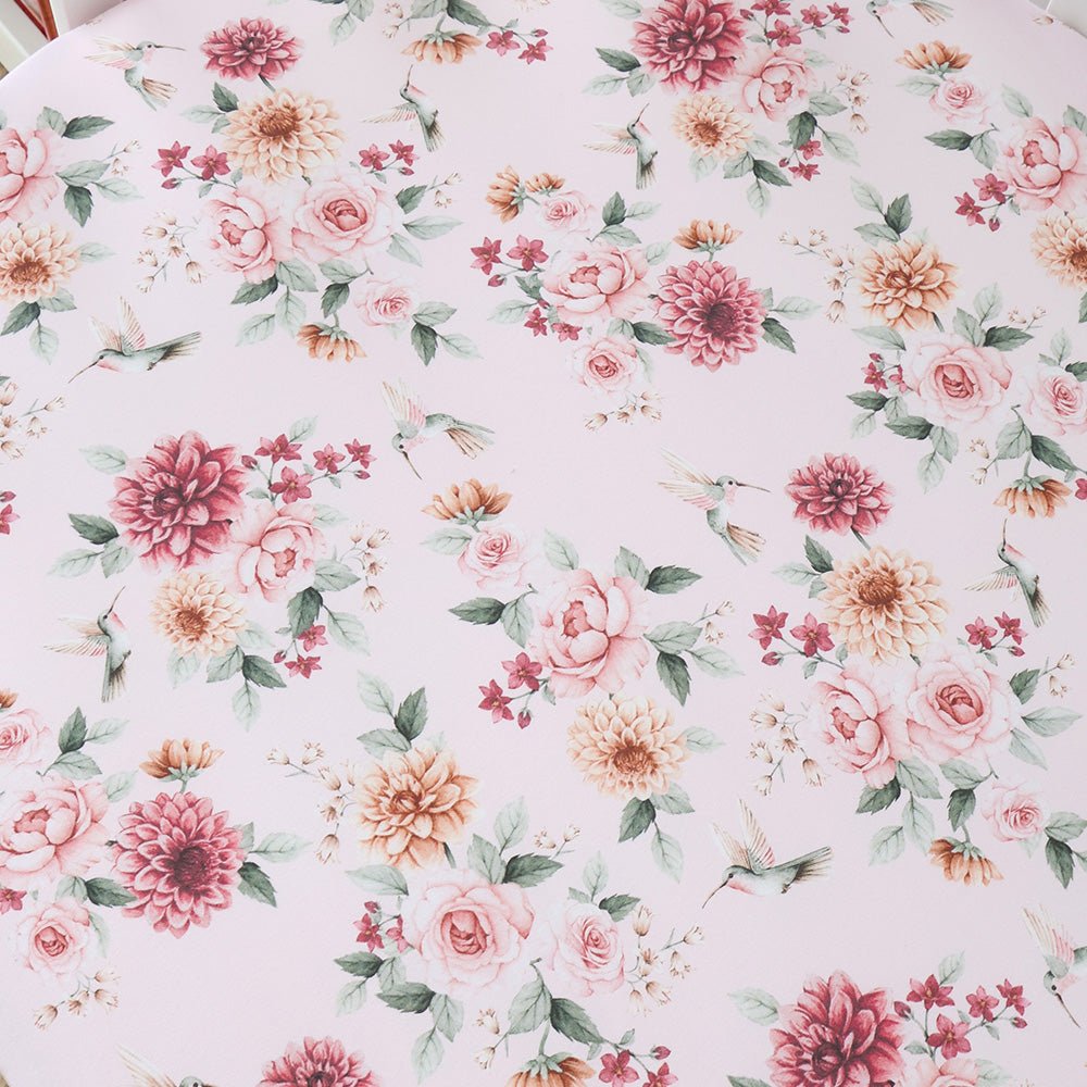 Birds & Blooms Organic Fitted Cot Sheet - BabyBoo Prints