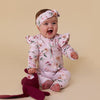 Birds & Blooms Organic Snugglesuit Convertible Romper with Frill - BabyBoo Prints