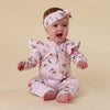 Birds & Blooms Organic Snugglesuit Convertible Romper with Frill - BabyBoo Prints