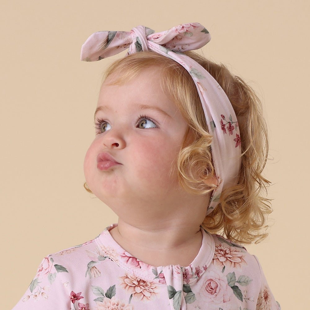 Birds & Blooms Organic Topknot - BabyBoo Prints