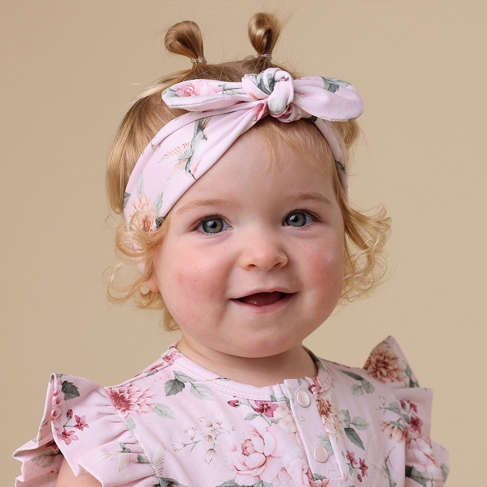 Birds & Blooms Organic Topknot - BabyBoo Prints