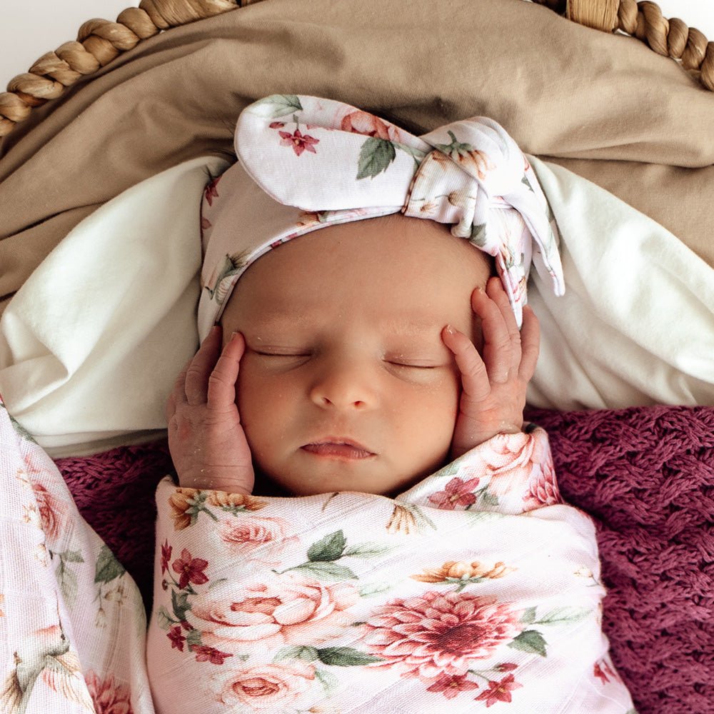 Birds & Blooms Organic Topknot - BabyBoo Prints
