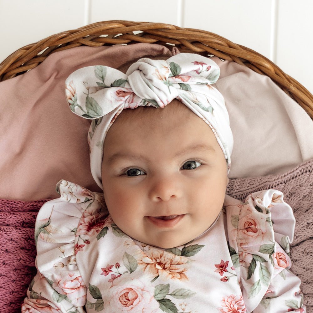 Birds & Blooms Organic Topknot - BabyBoo Prints