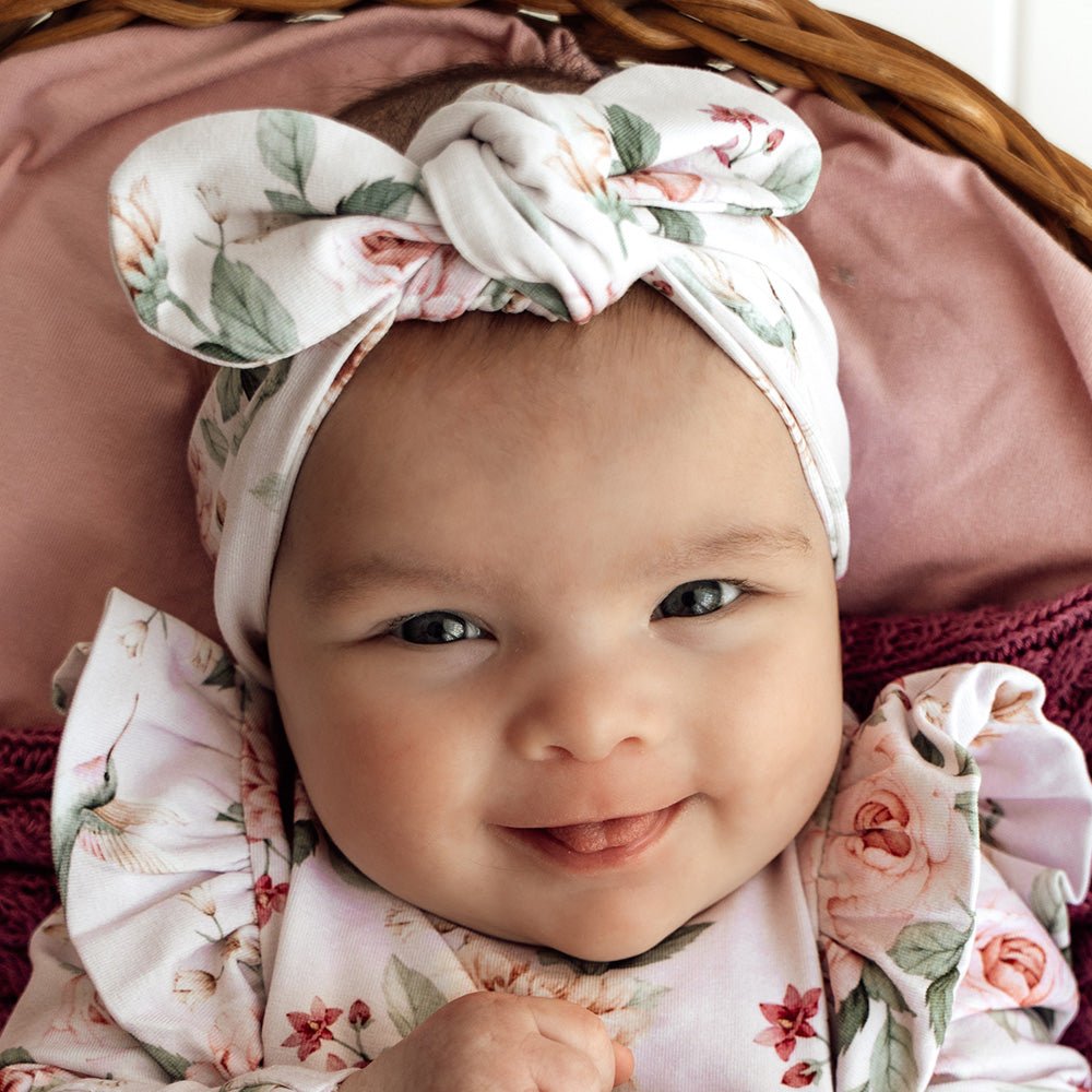 Birds & Blooms Organic Topknot - BabyBoo Prints