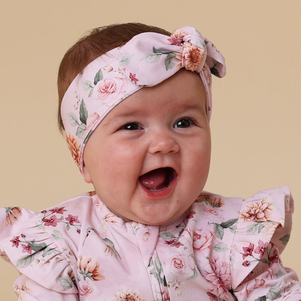 Birds & Blooms Organic Topknot - BabyBoo Prints
