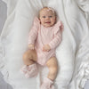 Blush Pink Organic Cotton Knit Booties - BabyBoo Prints