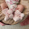 Blush Pink Organic Cotton Knit Booties - BabyBoo Prints