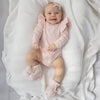 Blush Pink Organic Cotton Knit Booties - BabyBoo Prints