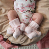 Blush Pink Organic Cotton Knit Booties - BabyBoo Prints