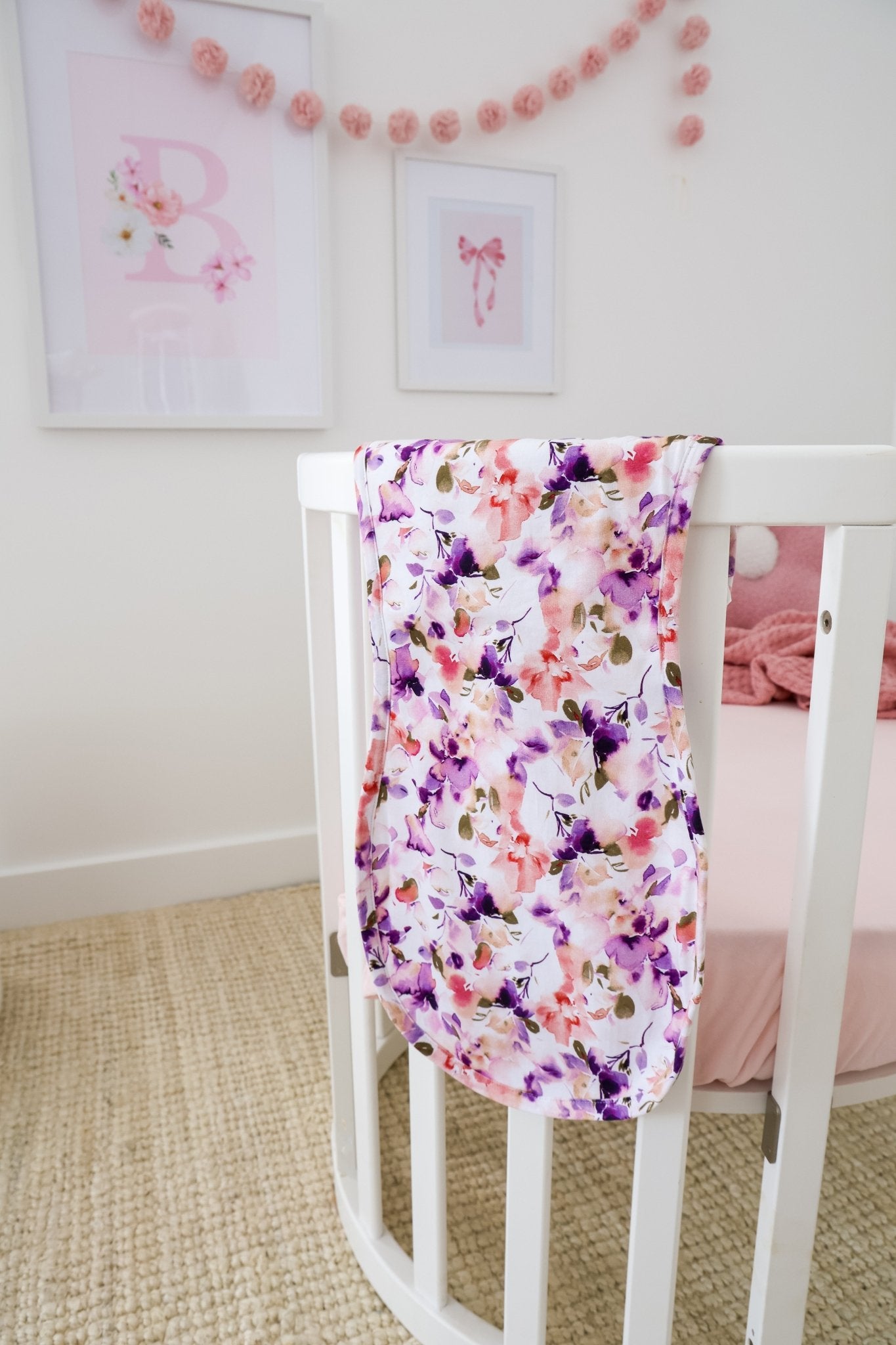 Blushing Beauty organic cotton burp cloth by BabyBoo Prints