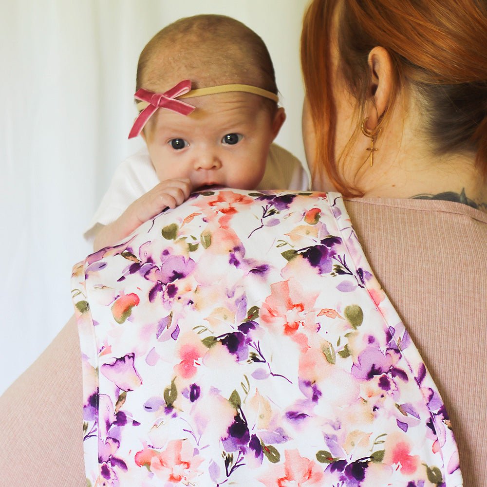 Blushing Beauty organic cotton burp cloth by BabyBoo Prints