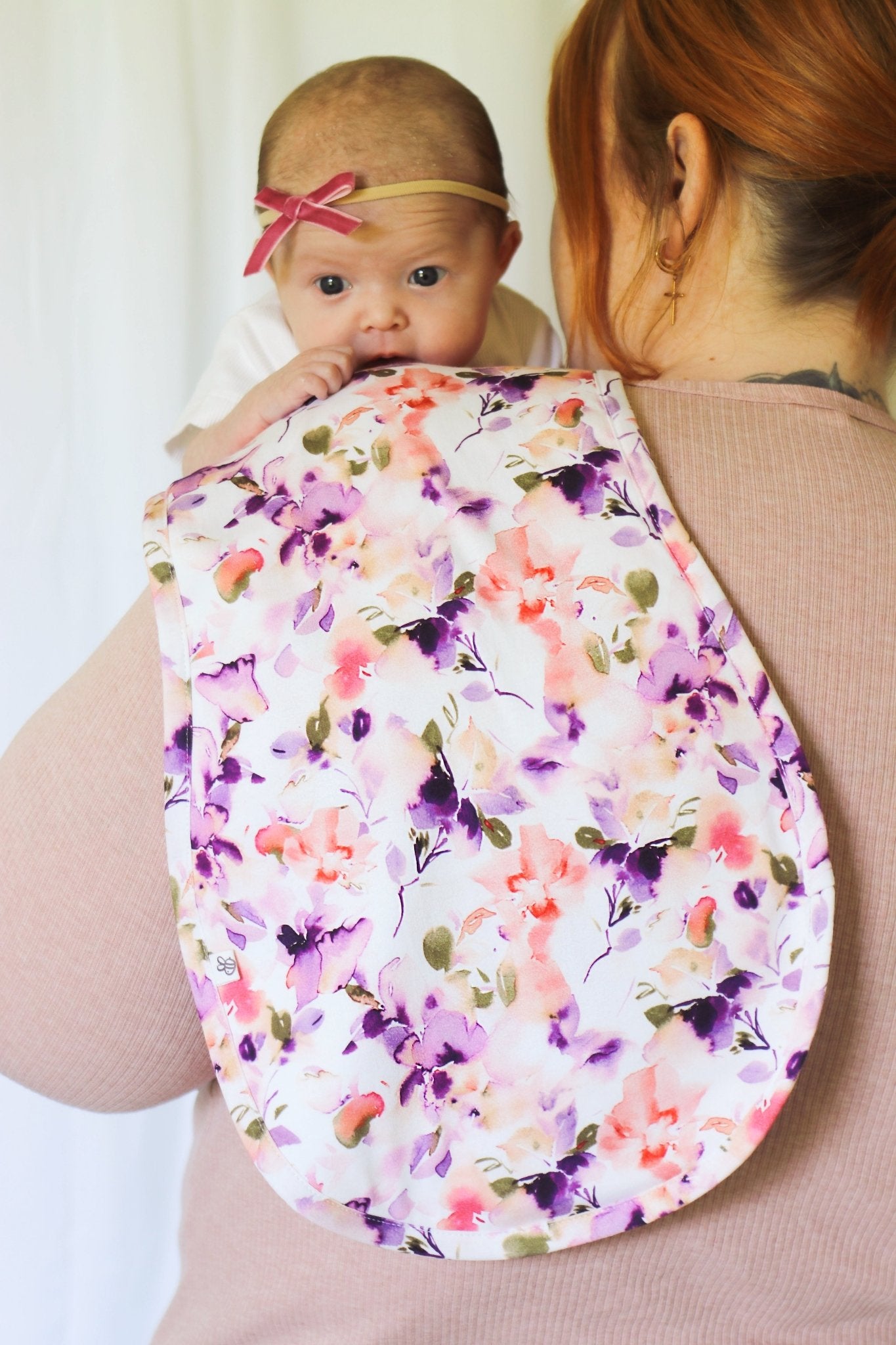 Blushing Beauty organic cotton burp cloth by BabyBoo Prints