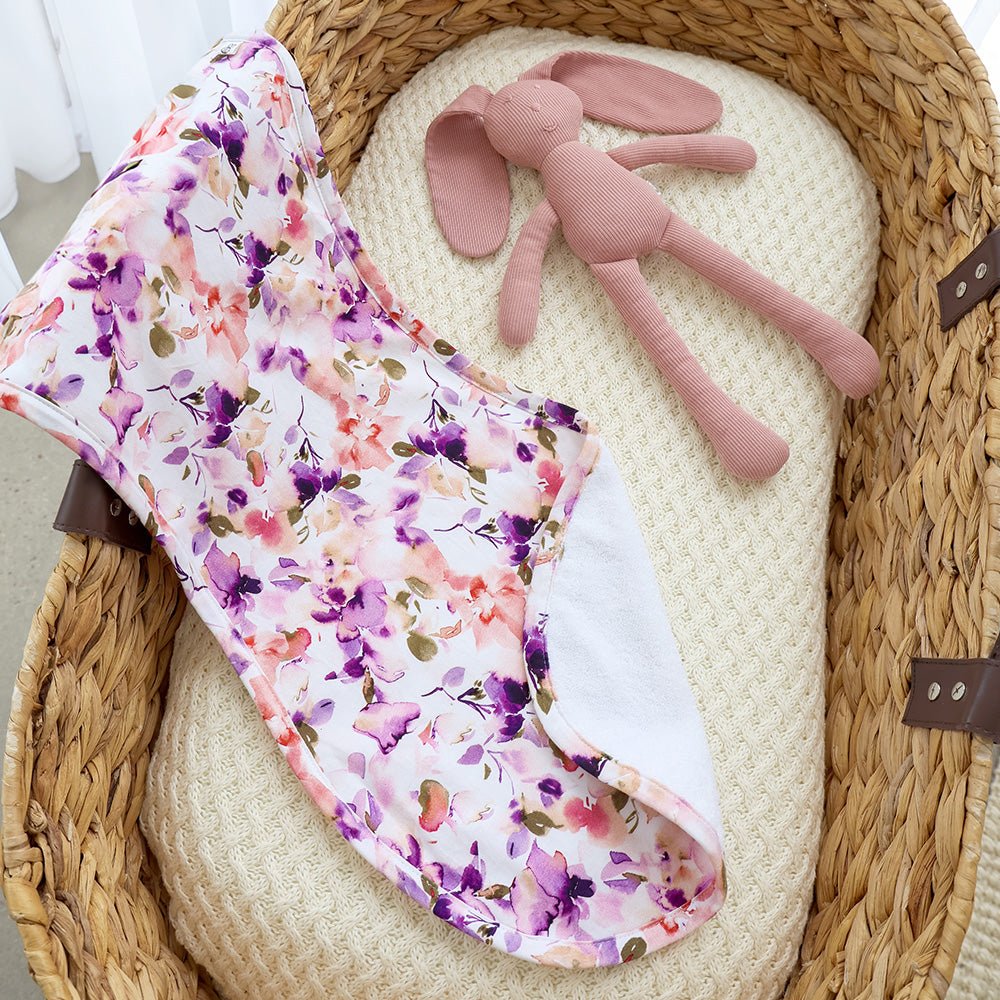 Blushing Beauty organic cotton burp cloth by BabyBoo Prints