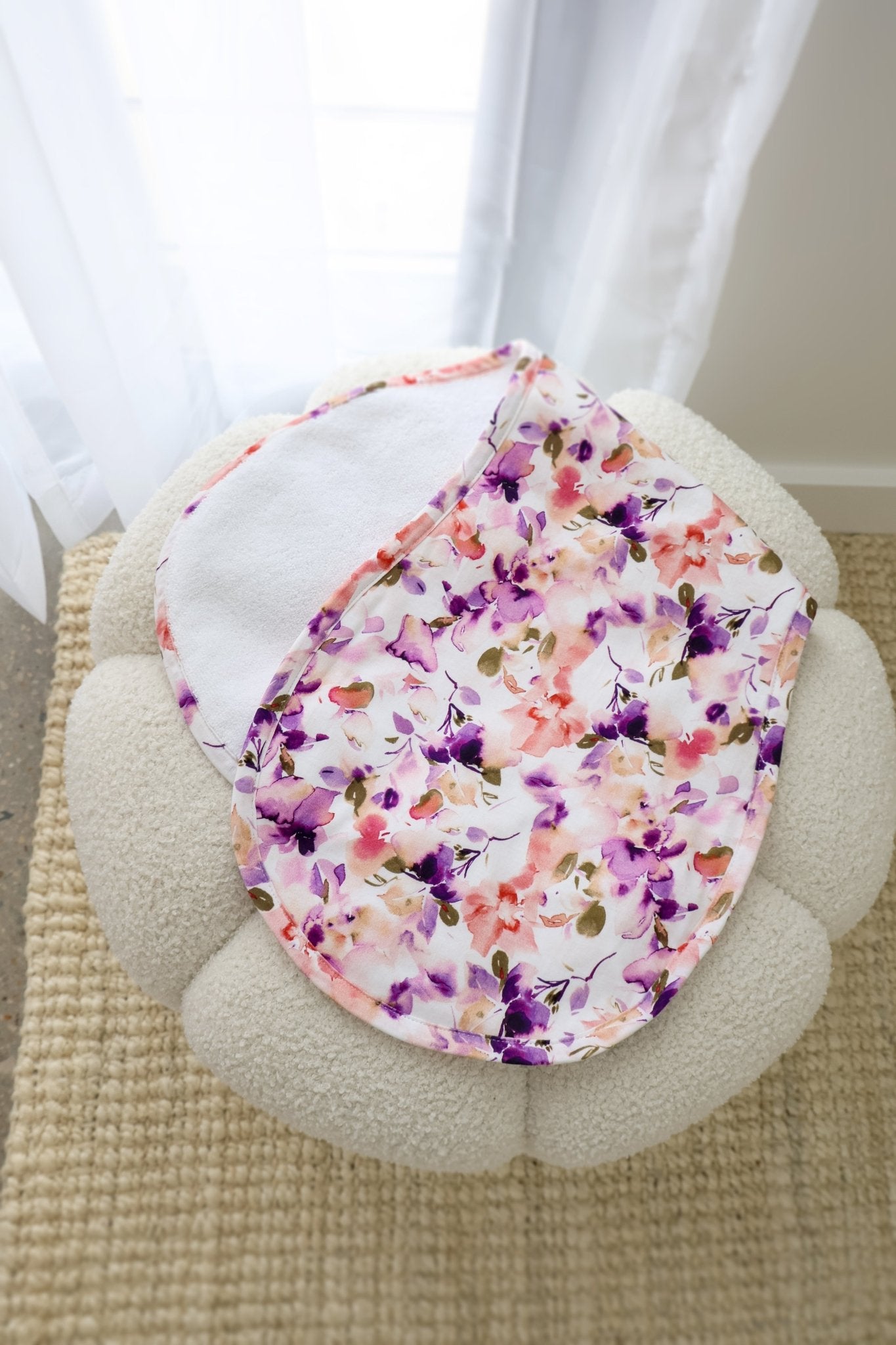 Blushing Beauty organic cotton burp cloth by BabyBoo Prints