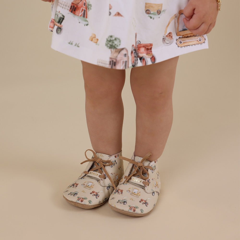 Bobux X Snuggle Hunny Shoes - Diggers - BabyBoo Prints