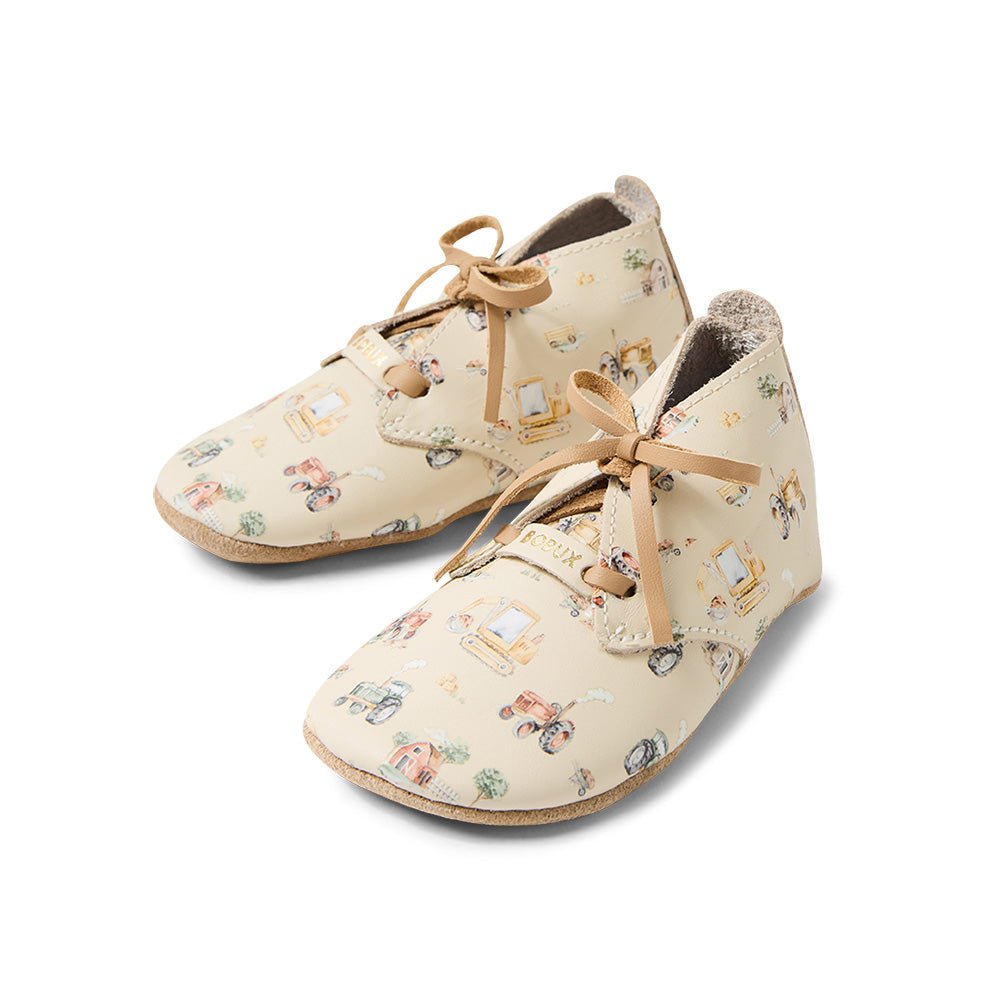 Bobux X Snuggle Hunny Shoes - Diggers - BabyBoo Prints
