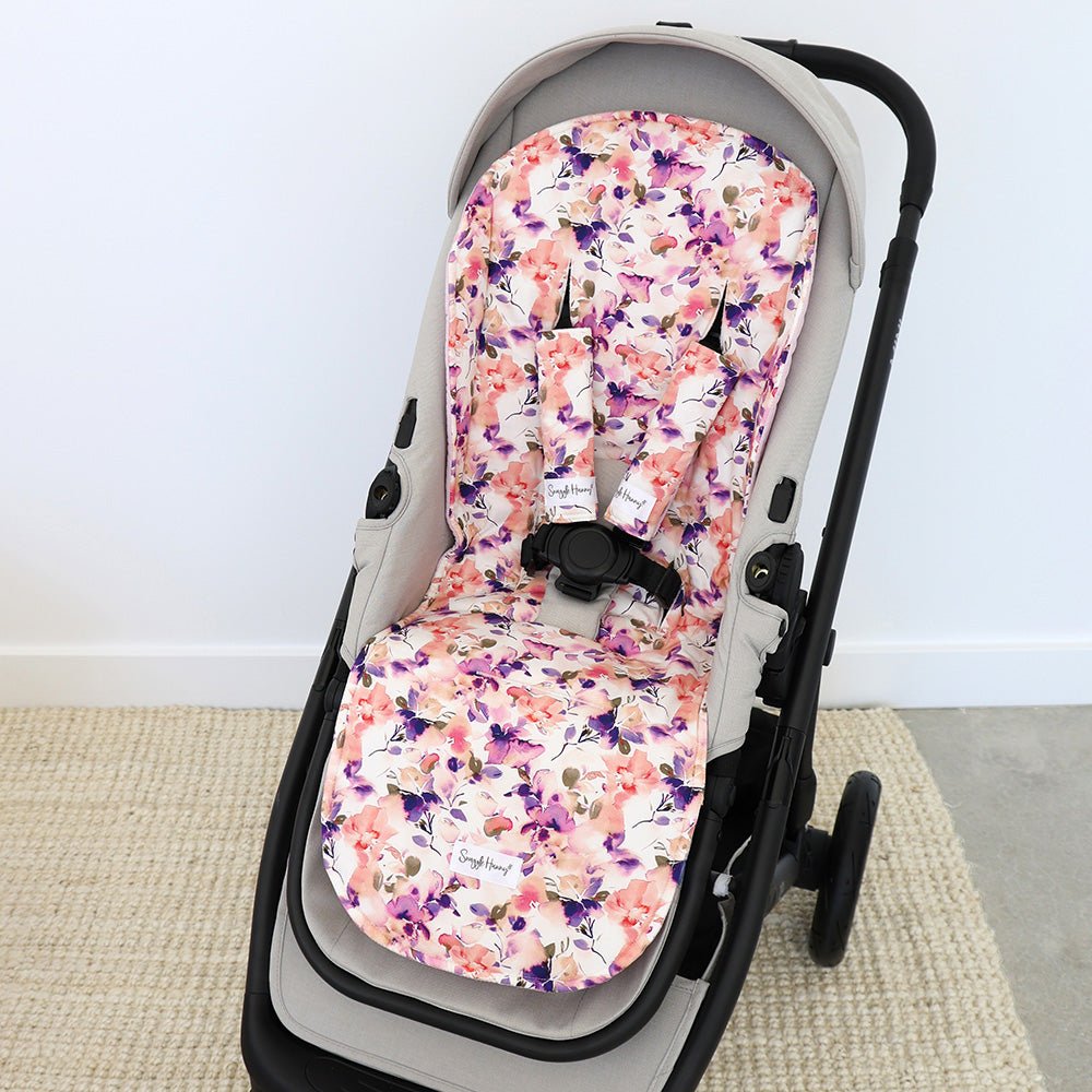 Blushing Beauty organic universal pram liner by BabyBoo Prints