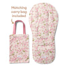 Cherry Blossom pram liner and strap cover set by BabyBoo Prints